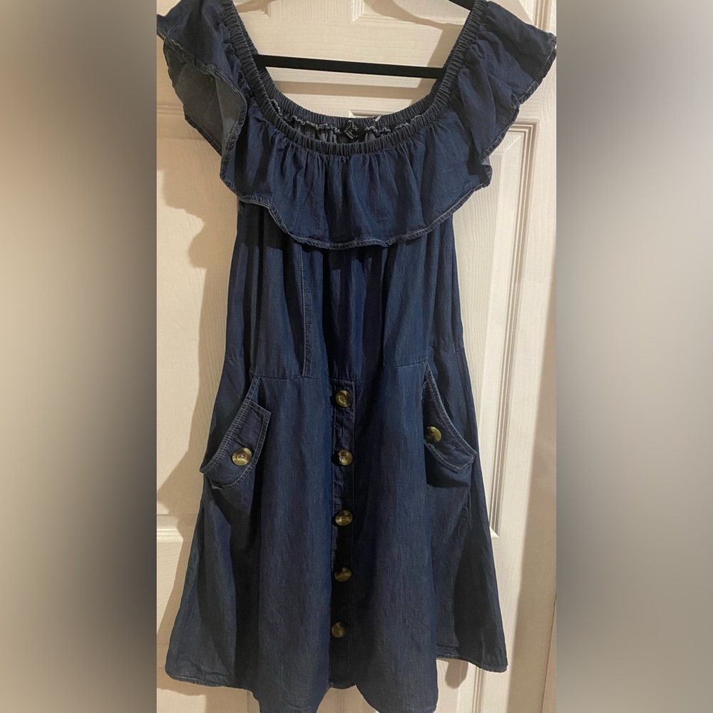 Dark Blue Button-Down Dress